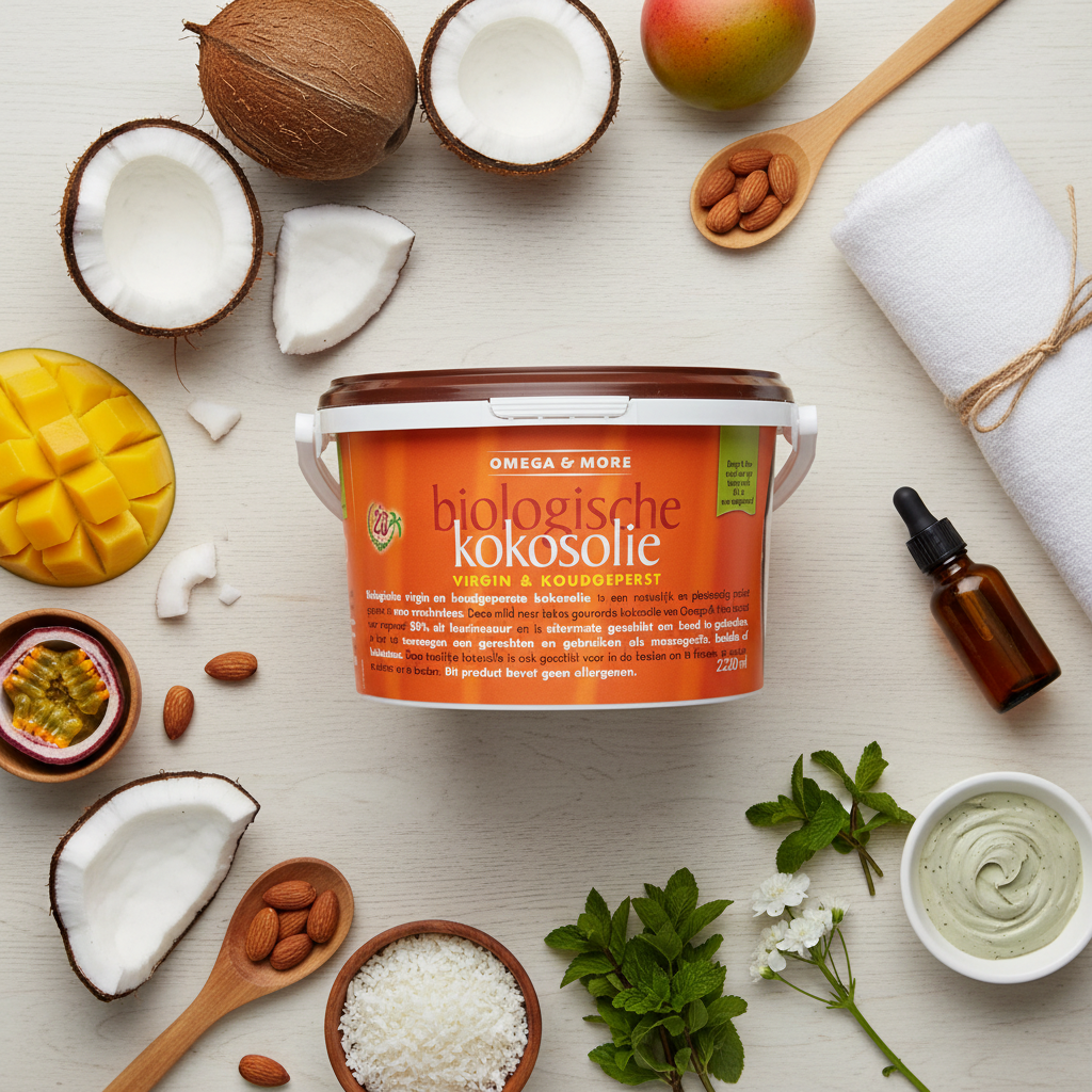 Kokosolie flat lay foto